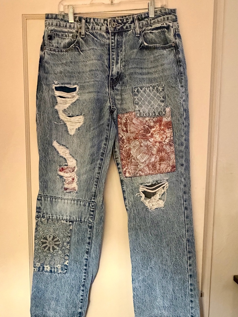 KanCan Pretty in Patchwork High Rise Boyfriend Jeans
